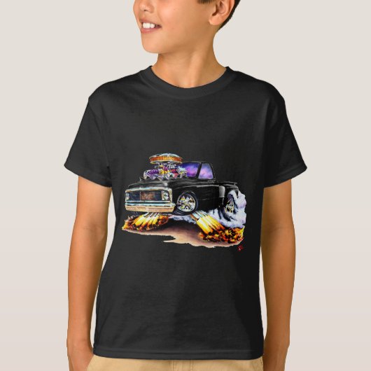 1970-72 Chevy C10 Black Truck T-shirt (Voorkant)