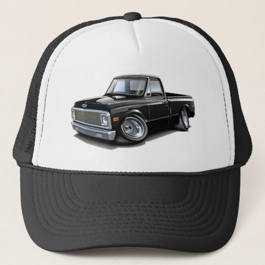 1970-72 Chevy C10 Black Truck Trucker Pet (Voorkant)