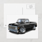 1970-72 Chevy C10 Black-White Top Truck Briefkaart (Voorkant / Achterkant)