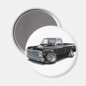 1970-72 Chevy C10 Black-White Top Truck Magneet (Voorkant / Achterkant)