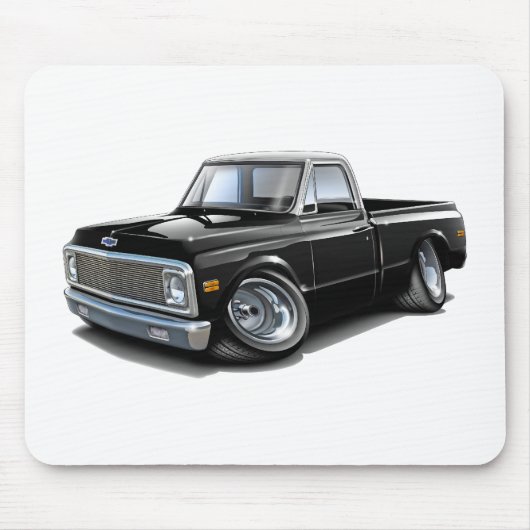 1970-72 Chevy C10 Black-White Top Truck Muismat (Voorkant)