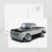 1970-72 Chevy C10 Black-White Truck Briefkaart (Voorkant / Achterkant)