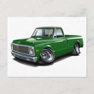 1970-72 Chevy C10 Green Truck Briefkaart
