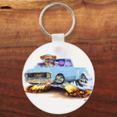 1970-72 Chevy C10 Light Blue Truck Sleutelhanger (Voorkant)