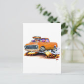 1970-72 Chevy C10 Oranje Longbed Briefkaart (Staand voorkant)