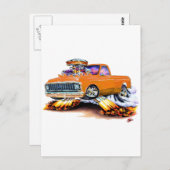 1970-72 Chevy C10 Oranje Longbed Briefkaart (Voorkant / Achterkant)
