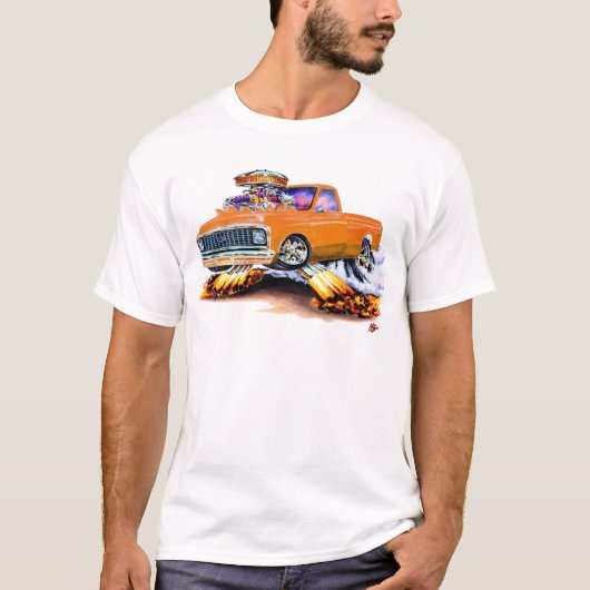 1970-72 Chevy C10 Oranje Longbed T-shirt (Voorkant)