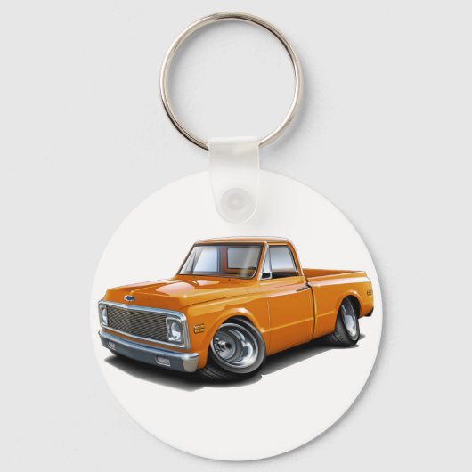 1970-72 Chevy C10 Oranje Truck Sleutelhanger (Voorkant)