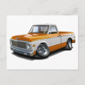 1970-72 Chevy C10 Oranje-White Truck Briefkaart (Voorkant)