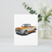 1970-72 Chevy C10 Oranje-White Truck Briefkaart (Staand voorkant)