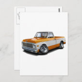 1970-72 Chevy C10 Oranje-White Truck Briefkaart (Voorkant / Achterkant)