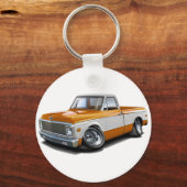 1970-72 Chevy C10 Oranje-White Truck Sleutelhanger (Voorkant)