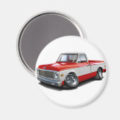 1970-72 Chevy C10 Red-White Truck Magneet (Voorkant / Achterkant)
