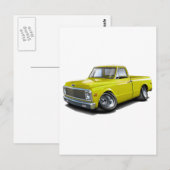 1970-72 Chevy C10 Yellow Truck Briefkaart (Voorkant / Achterkant)