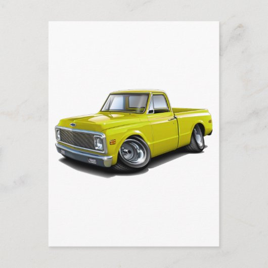 1970-72 Chevy C10 Yellow Truck Briefkaart (Voorkant)
