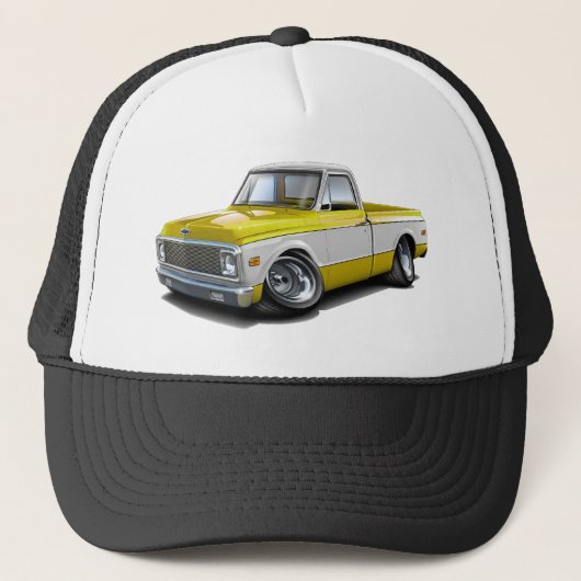 1970-72 Chevy C10 Yellow-White Truck Trucker Pet (Voorkant)