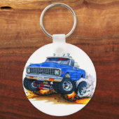 1970-72 Chevy CK1500 Blue Truck Sleutelhanger (Voorkant)