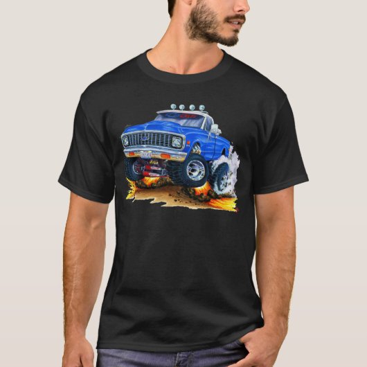 1970-72 Chevy CK1500 Blue Truck T-shirt (Voorkant)