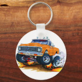 1970-72 Chevy CK1500 Oranje Truck Sleutelhanger (Voorkant)