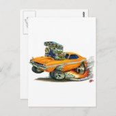 1970-72 Dodge Challenger Oranje Auto Briefkaart (Voorkant / Achterkant)