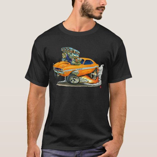 1970-72 Dodge Challenger Oranje Auto T-shirt (Voorkant)