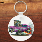 1970-72 Dodge Challenger Paars Auto Sleutelhanger (Voorkant)