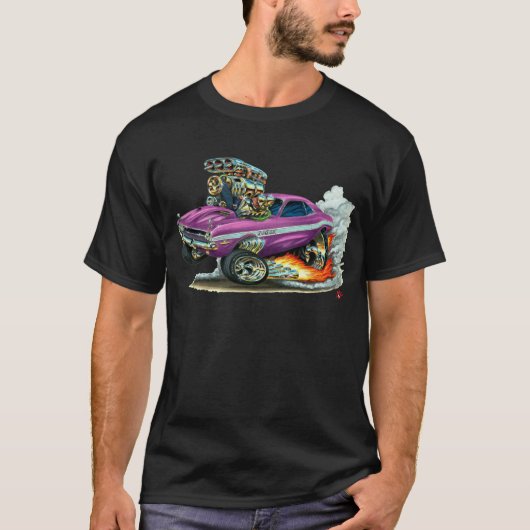 1970-72 Dodge Challenger Paars Auto T-shirt (Voorkant)
