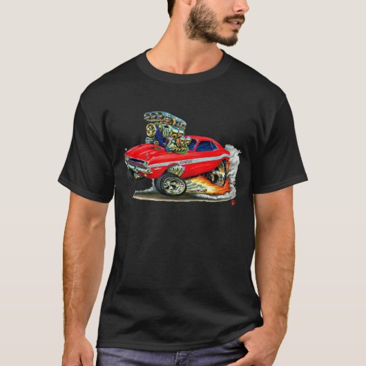 1970-72 Dodge Challenger Red Car T-shirt (Voorkant)