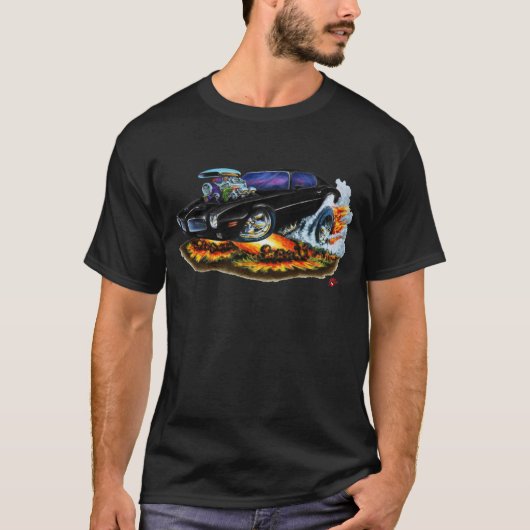 1970-72 Firebird Black Car T-shirt (Voorkant)