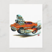1970-72 Olds Cutlass 442 Oranje auto Briefkaart (Voorkant)