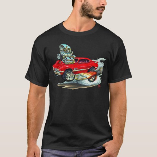 1970-72 Olds Cutlass 442 Rode auto T-shirt (Voorkant)