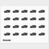 1970-73 Camaro Black Car Ronde Sticker (Vel)