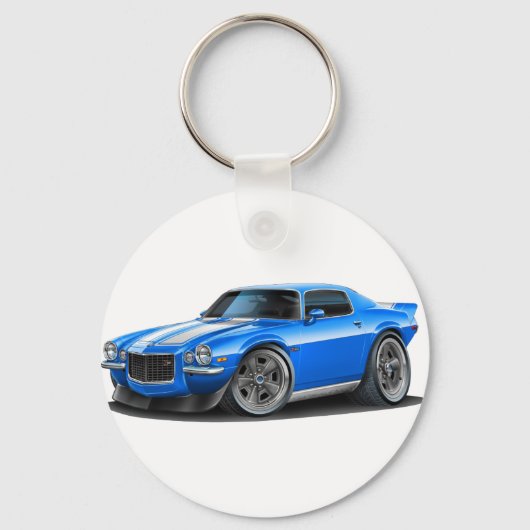 1970-73 Camaro Blu/Wht-auto Sleutelhanger (Voorkant)