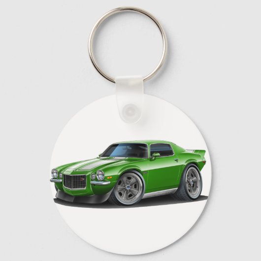 1970-73 Camaro Grn/Wht Auto Sleutelhanger (Voorkant)