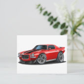 1970-73 Camaro Red/Blk Briefkaart (Staand voorkant)