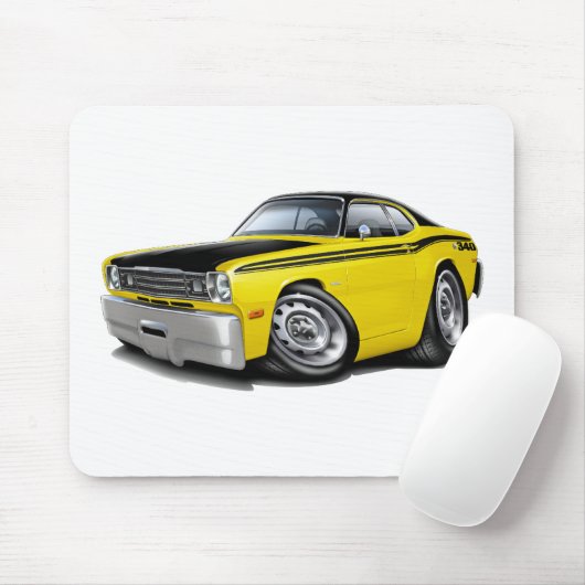 1970-74 Duster 340 Gele auto Muismat (Met muis)