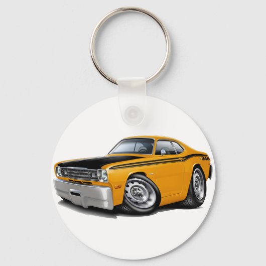 1970-74 Duster 340 Oranje auto Sleutelhanger (Voorkant)