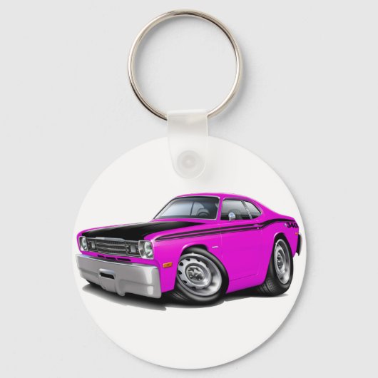 1970-74 Duster 340 Roze auto Sleutelhanger (Voorkant)