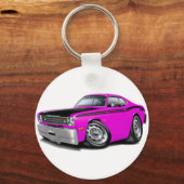 1970-74 Duster 340 Roze auto Sleutelhanger (Voorkant)