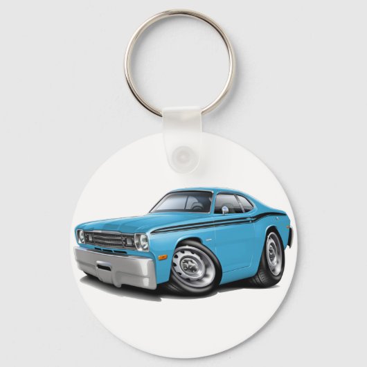 1970-74 Duster Lt Blue-Black Car Sleutelhanger (Voorkant)