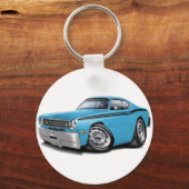 1970-74 Duster Lt Blue-Black Car Sleutelhanger (Voorkant)