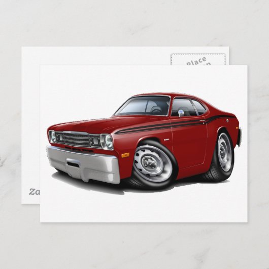 1970-74 Duster Maroon-Black Car Briefkaart (Voorkant / Achterkant)