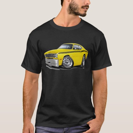1970-74 Duster Yellow-Black Car T-shirt (Voorkant)
