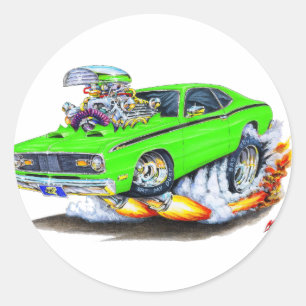 1970-74 Plymouth Duster-Limoen Ronde Sticker