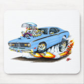 1970-74 Plymouth Duster Lt Blue Car Muismat (Voorkant)