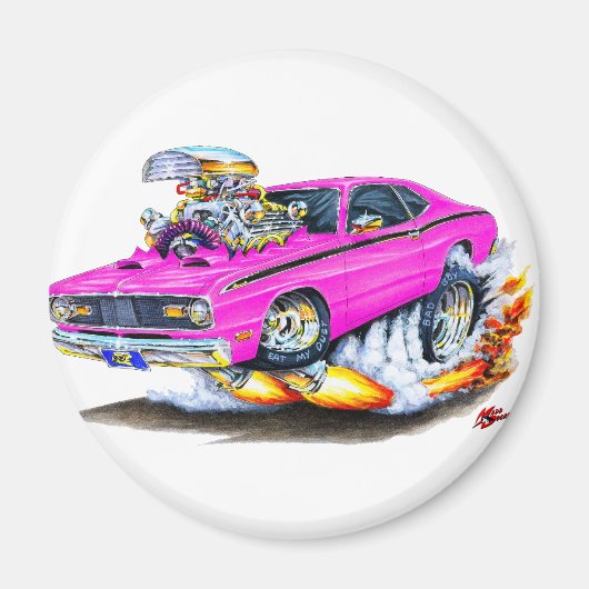 1970-74 Plymouth Duster Roze Auto Magneet (Voorkant)