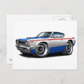 1970 AMC Rebelmachine Rood-Wit-Blauw auto Briefkaart (Voorkant / Achterkant)