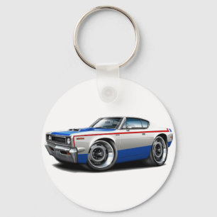 1970 AMC Rebelmachine Rood-Wit-Blauw auto Sleutelhanger