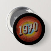 1970 ANTIEK RONDE BUTTON 7,6 CM (Voorkant /achterkant)