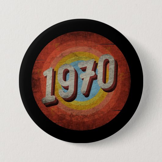 1970 ANTIEK RONDE BUTTON 7,6 CM (Voorkant)